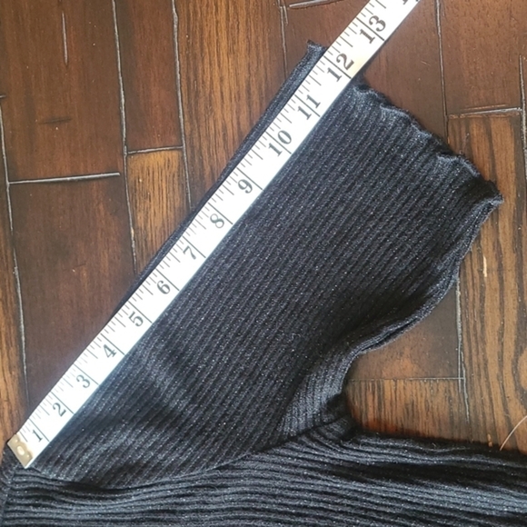 Modcloth black metallic half sleeve crewneck ribbed top size L NWT - Picture 10 of 13